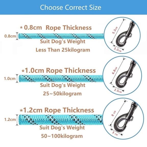 Reflective Rope Leash (All-Size Dogs)