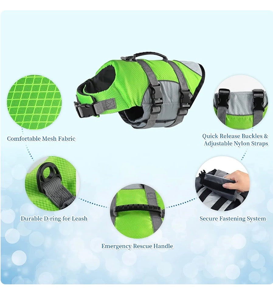 Adjustable Reflective Floating Dog Life Jacket