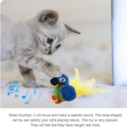 Interactive Cat Toy Flapping Bird with Chipping Sounds (Rechargeable)
