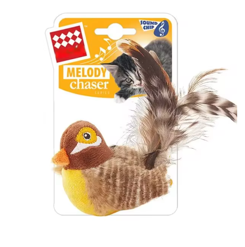 Interactive Cat Toy Flapping Bird with Chipping Sounds (Rechargeable)