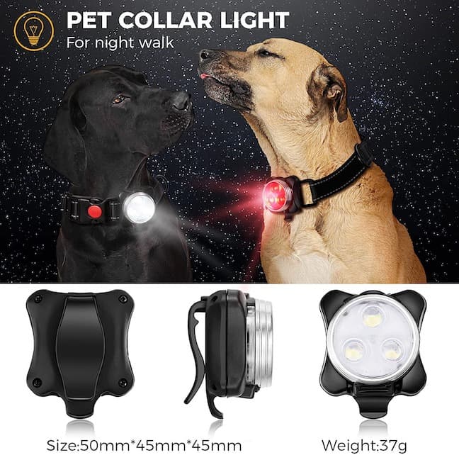 Bright Led Dog Collar/Harness Flashlight (Rechargeable)