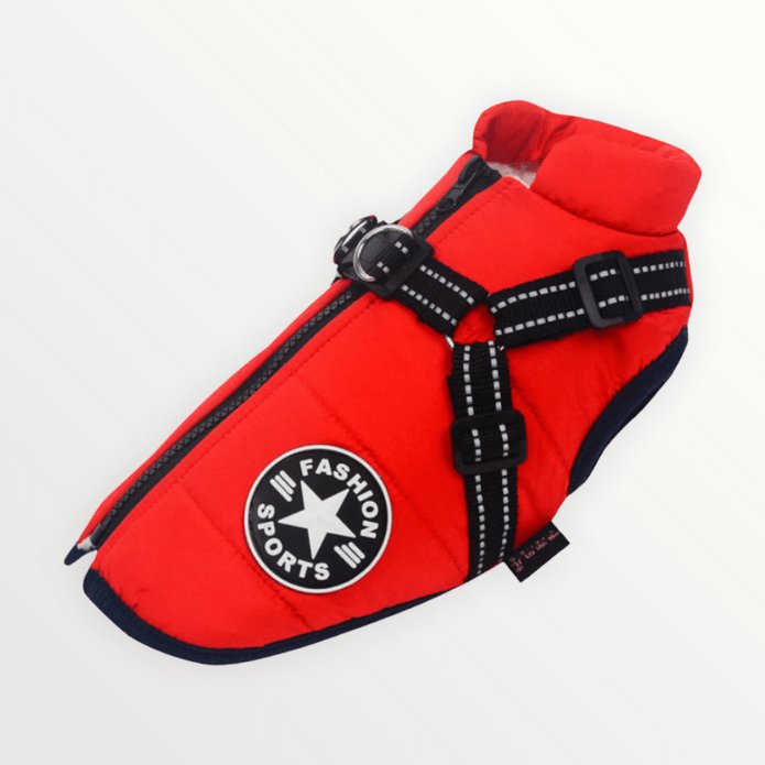 Waterproof Winter Dog Jacket with Built-in Harness