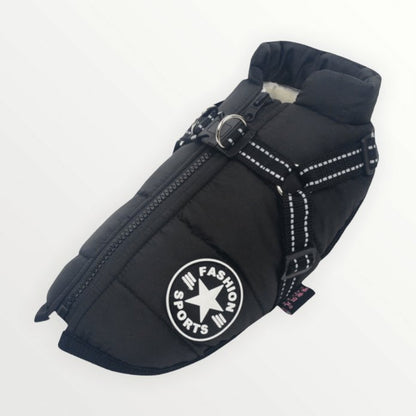 Waterproof Winter Dog Jacket with Built-in Harness