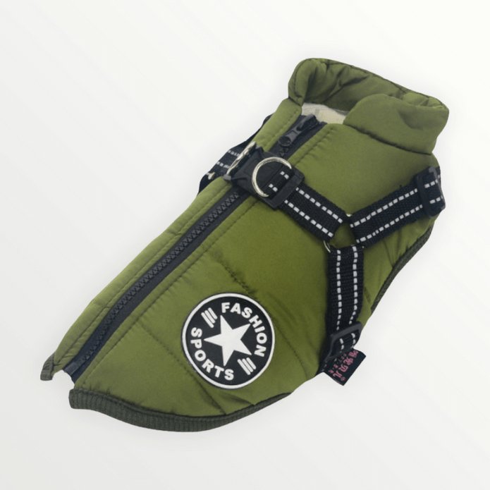 Waterproof Winter Dog Jacket with Built-in Harness